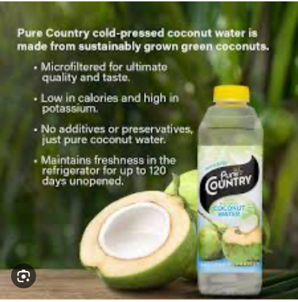 PURE COUNTRY COCONUT WATER 1.9L X 1